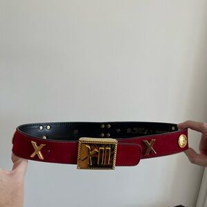 Escada Red and Gold Women's Belt